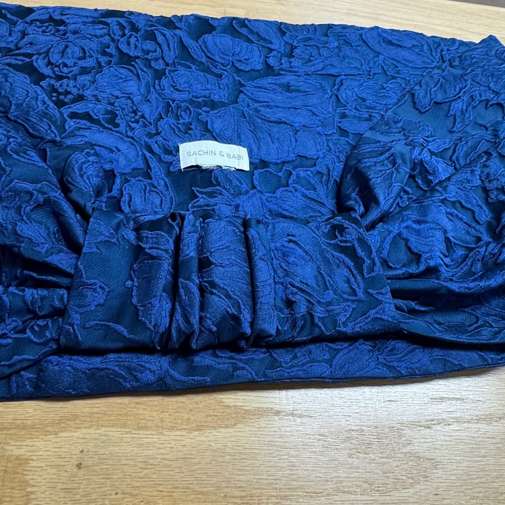 Sachin + Babi Deep Navy Textured Wrap Shrug - Picture 10 of 12